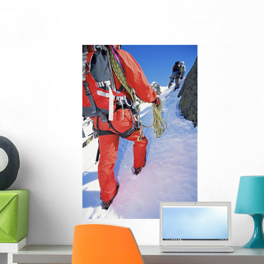 Young Men Mountain Climbing Wall Decal