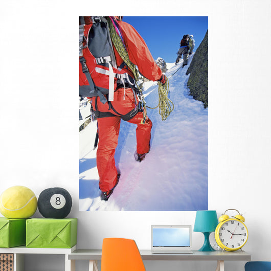Young Men Mountain Climbing Wall Decal