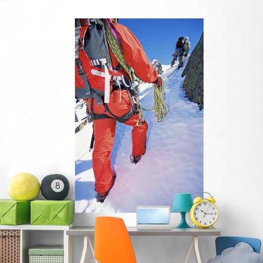 Young Men Mountain Climbing Wall Decal