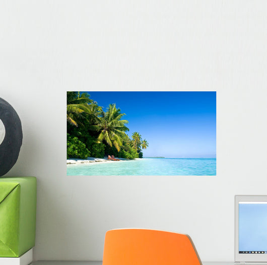 Lonely Tropical Beach Wall Decal