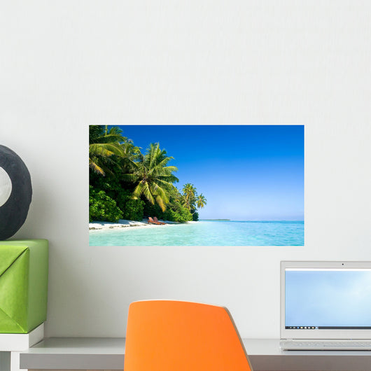 Lonely Tropical Beach Wall Decal