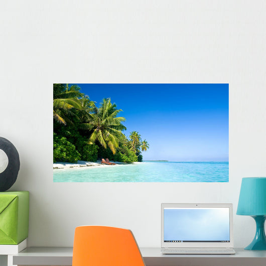 Lonely Tropical Beach Wall Decal