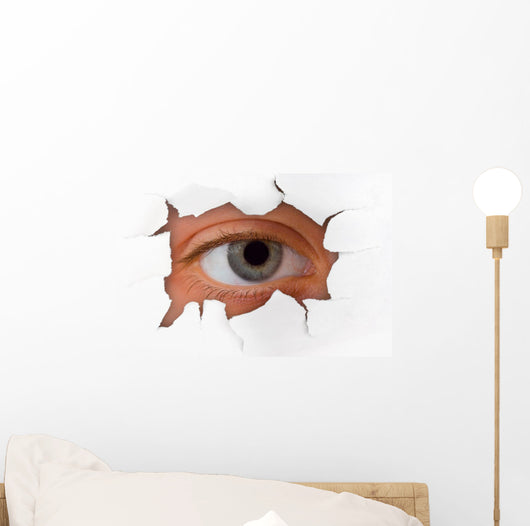 Eye Looking through Hole Wall Decal