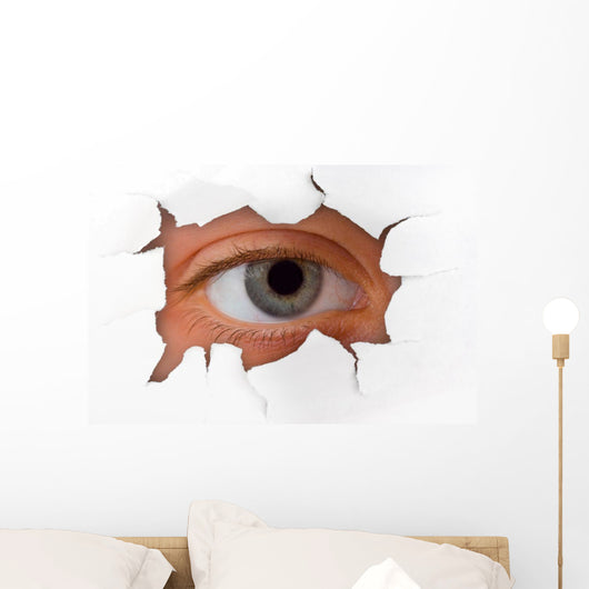Eye Looking through Hole Wall Decal