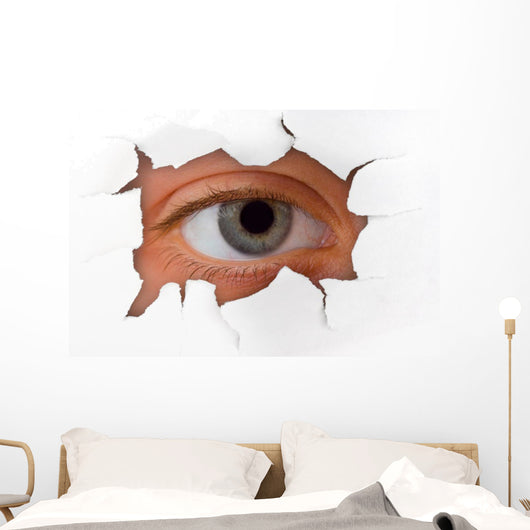 Eye Looking through Hole Wall Decal