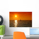 Yacht Sailing into Sunset Wall Decal