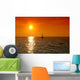 Yacht Sailing into Sunset Wall Decal