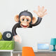 Waving Monkey Sign Wall Decal