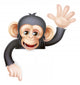 Waving Monkey Sign Wall Decal