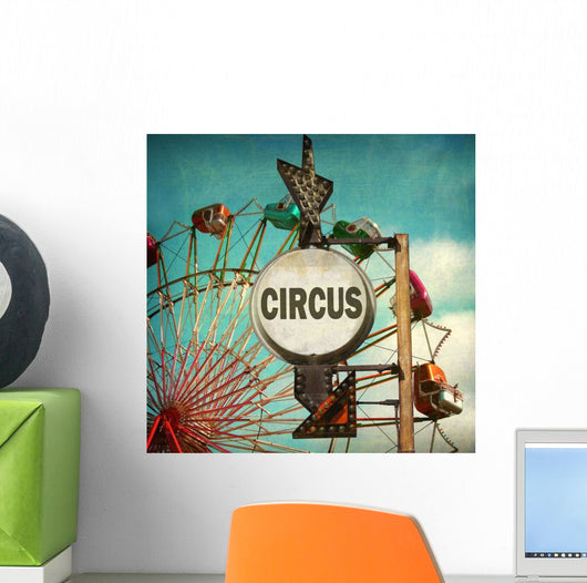Aged and Worn Vintage Circus Sign Wall Decal
