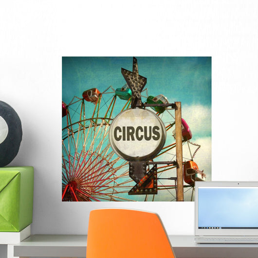 Aged and Worn Vintage Circus Sign Wall Decal