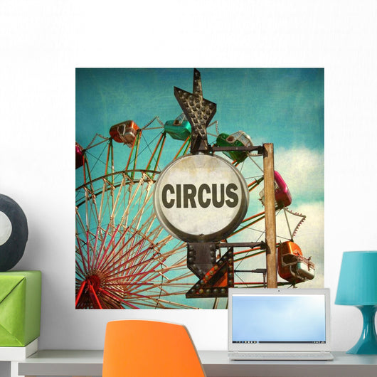 Aged and Worn Vintage Circus Sign Wall Decal