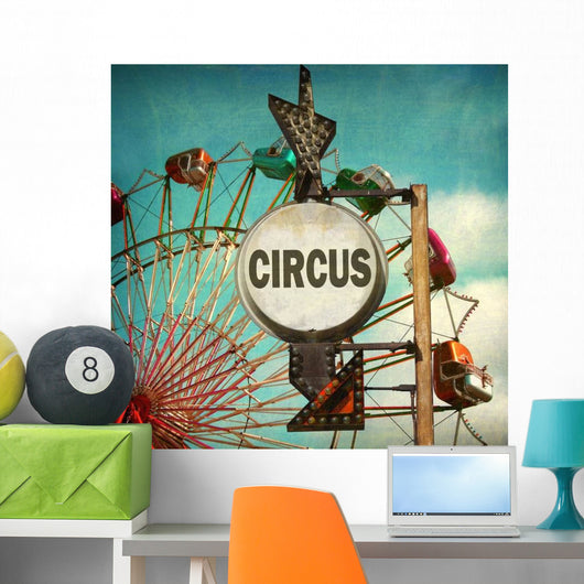 Aged and Worn Vintage Circus Sign Wall Decal