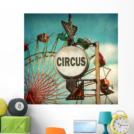Aged and Worn Vintage Circus Sign Wall Decal