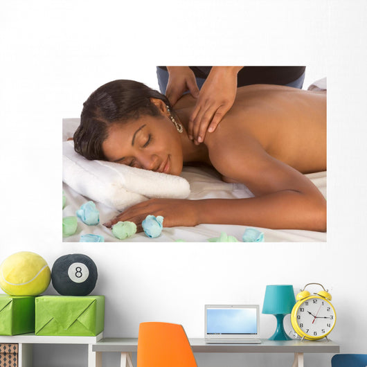 African-American Woman Getting Massage Wall Decal