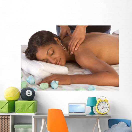 African-American Woman Getting Massage Wall Decal