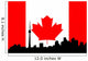 Toronto Skyline against Canadian Wall Decal