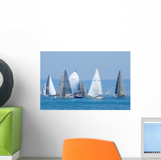 Open Ocean Water Sailboats Wall Decal