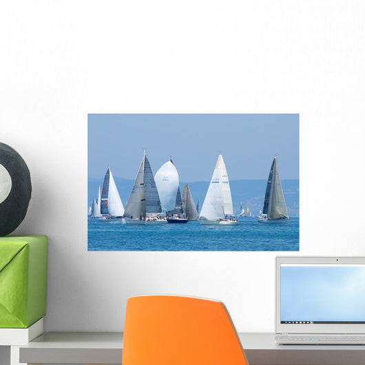 Open Ocean Water Sailboats Wall Decal