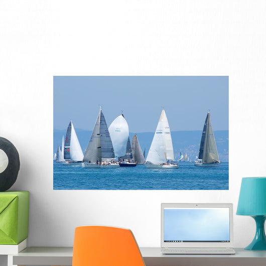Open Ocean Water Sailboats Wall Decal