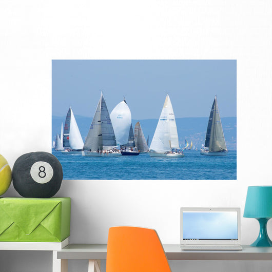 Open Ocean Water Sailboats Wall Decal