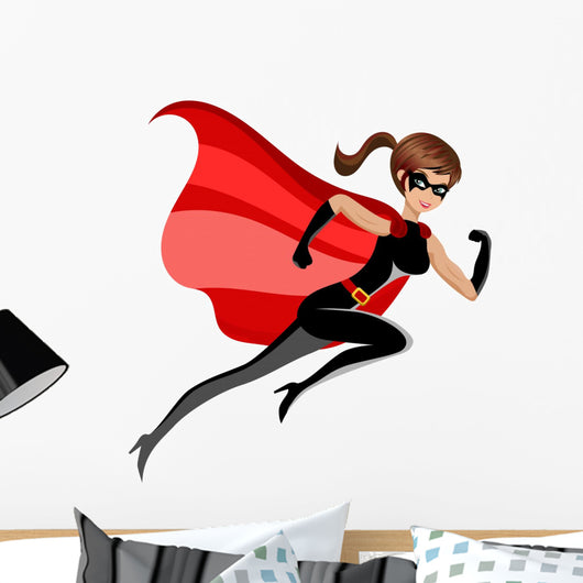Superhero Sexy Beautiful Woman Wall Decal