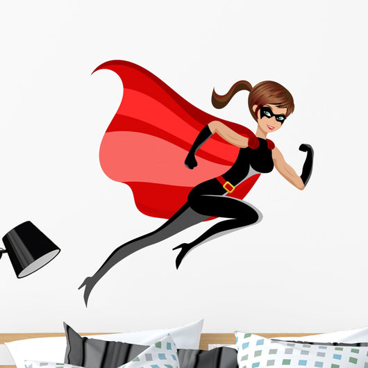 Superhero Sexy Beautiful Woman Wall Decal