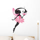 Delicate Pink Fairy Silhouette Wall Decal