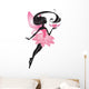 Delicate Pink Fairy Silhouette Wall Decal