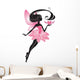 Delicate Pink Fairy Silhouette Wall Decal