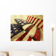 3D Render Glass American Wall Decal