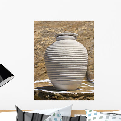 Clay Pot Wall Decal shown on a wall