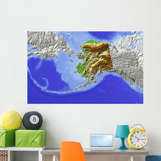 Alaska Shaded Relief Map Wall Decal