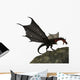 Fantasy Dragon Landing on a Rock Wall Decal