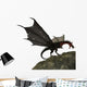 Fantasy Dragon Landing on a Rock Wall Decal