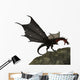 Fantasy Dragon Landing on a Rock Wall Decal
