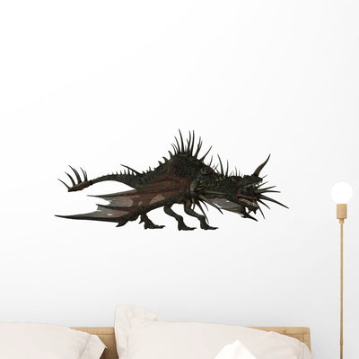 Fantasy Dragon Roaring Wall Decal shown on a wall