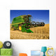 Combine Harvesting Wheat Field Wall Decal