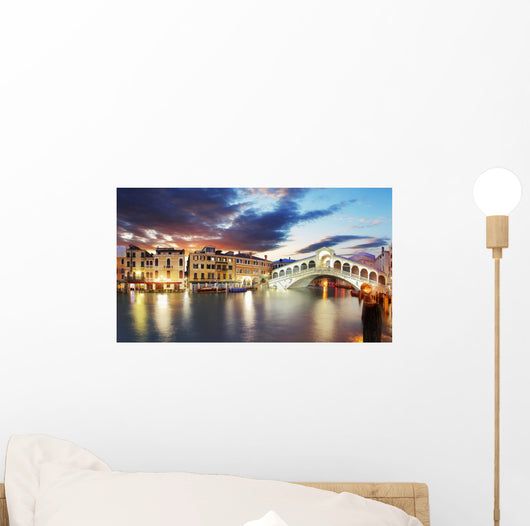 Rialto Bridge Sunset Venice Wall Decal
