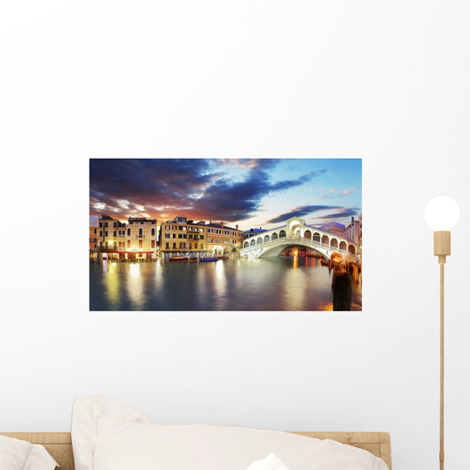 Rialto Bridge Sunset Venice Wall Decal