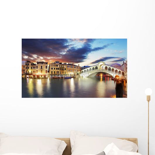 Rialto Bridge Sunset Venice Wall Decal