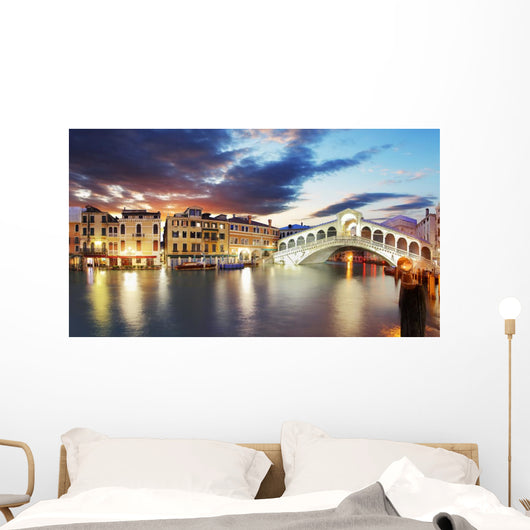 Rialto Bridge Sunset Venice Wall Decal