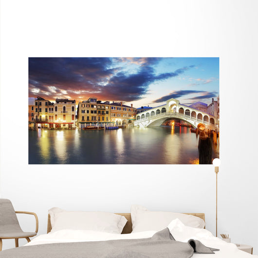 Rialto Bridge Sunset Venice Wall Decal