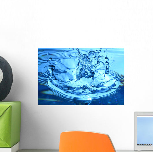 Blue Water Splash Macro Wall Decal