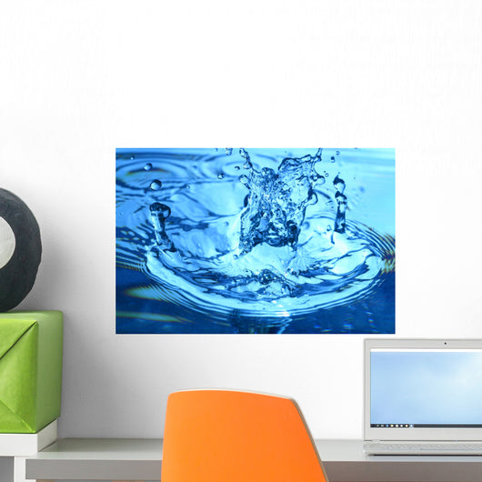 Blue Water Splash Macro Wall Decal