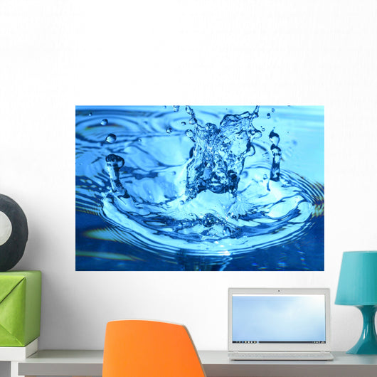 Blue Water Splash Macro Wall Decal