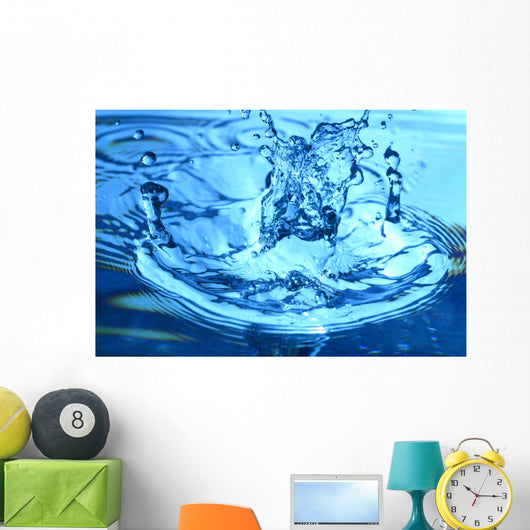 Blue Water Splash Macro Wall Decal