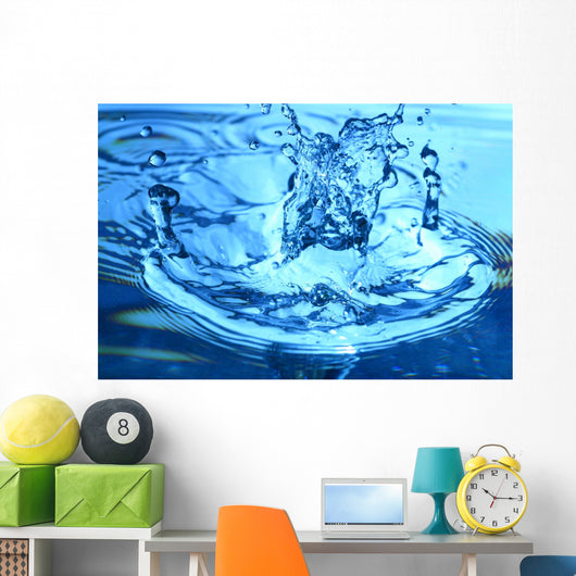 Blue Water Splash Macro Wall Decal