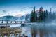 Canadian Landscape Misty Sunrise Wall Decal