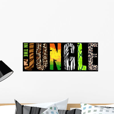 Jungle T-short Print Black Wall Decal shown on a wall